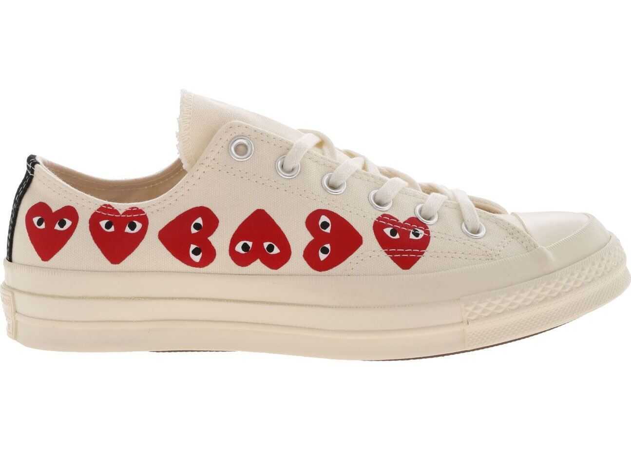 Comme des Garçons Chuck Taylor Ox Sneakers In Cream Color Cream