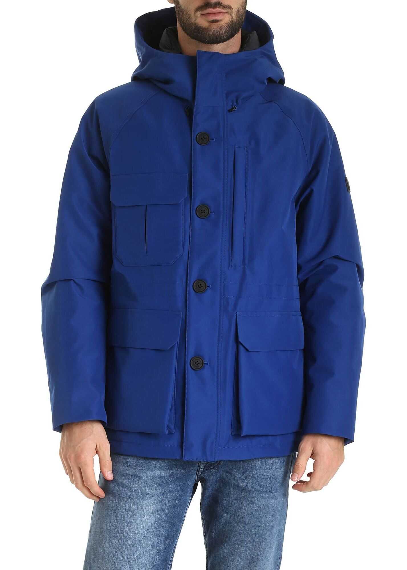 Woolrich Storm Down Jacket In Electric Blue Blue