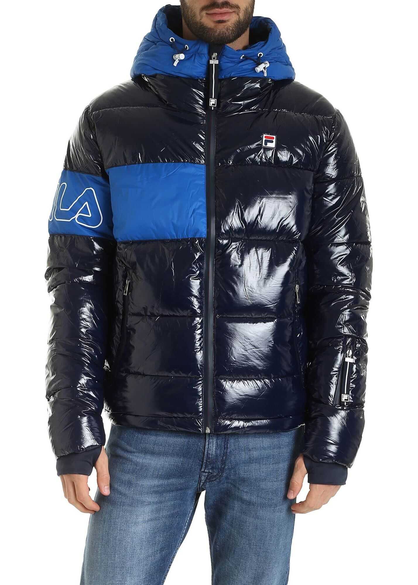 Fila Saul Puffer Down Jacket In Shades Of Blue Blue