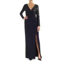 Rochii lungi Long Blue Dress In Blue With Top Side Sequins Femei