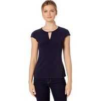Bluze Short Sleeve Keyhole Knit Top Femei