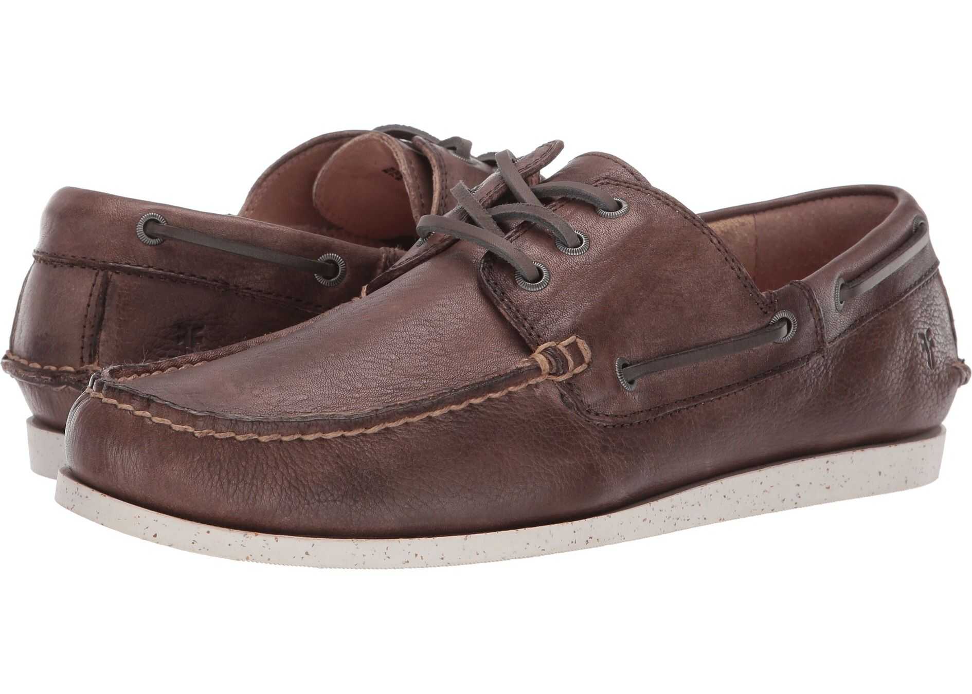Frye Briggs Boat Shoe Slate Antique Tumbled Veg Tan