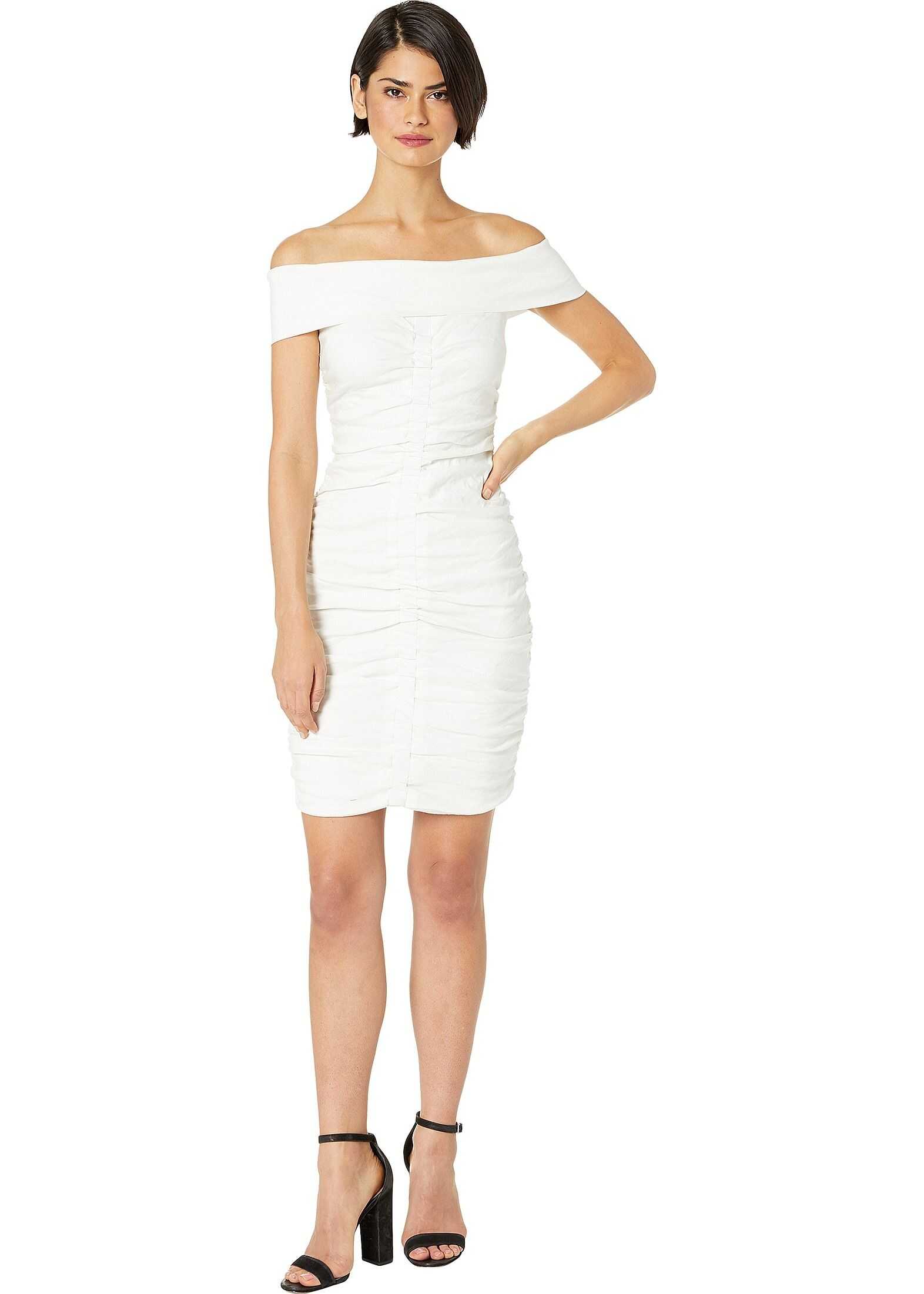 Nicole Miller Off the Shoulder Dress White