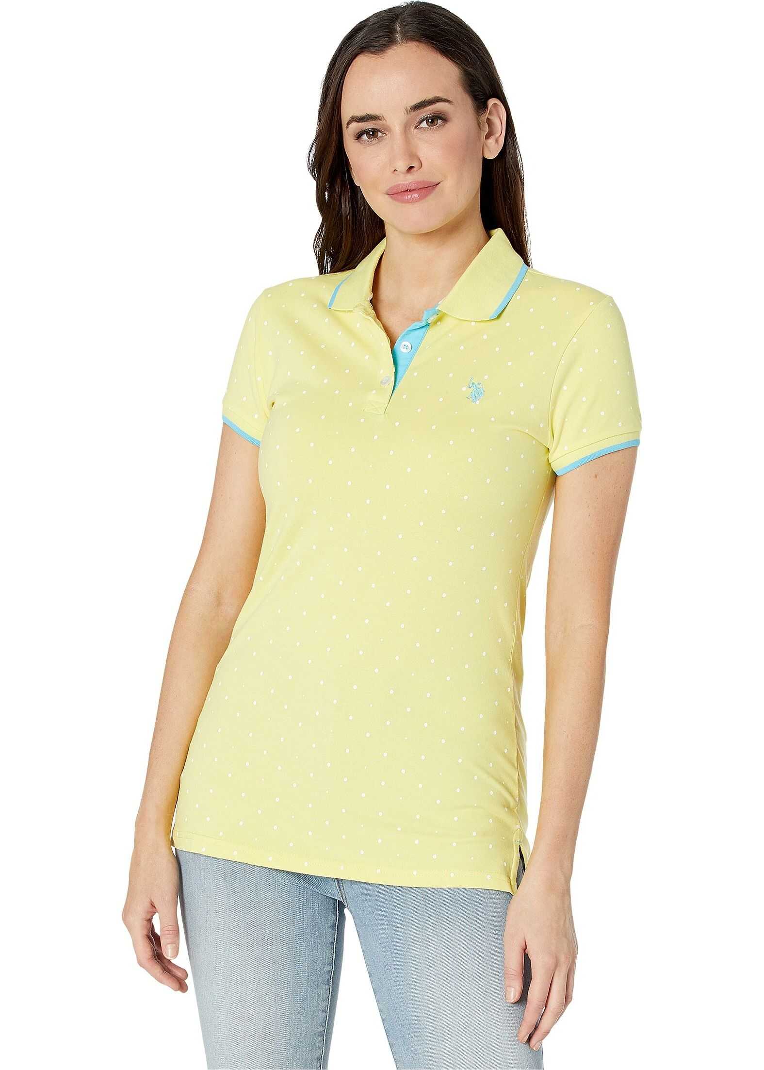 U.S. POLO ASSN. Dot Print Polo Shirt Limelight