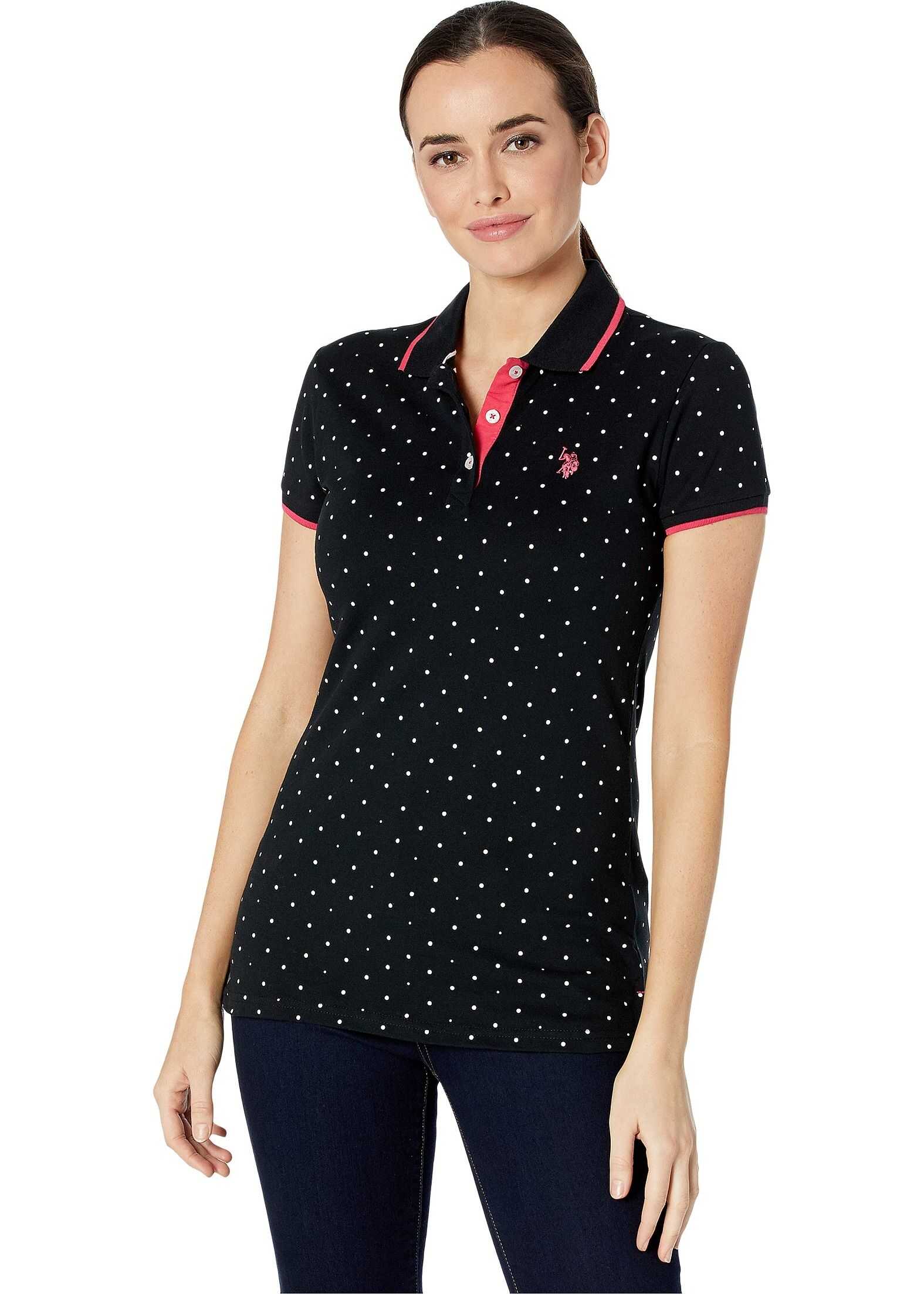U.S. POLO ASSN. Dot Print Polo Shirt Anthracite