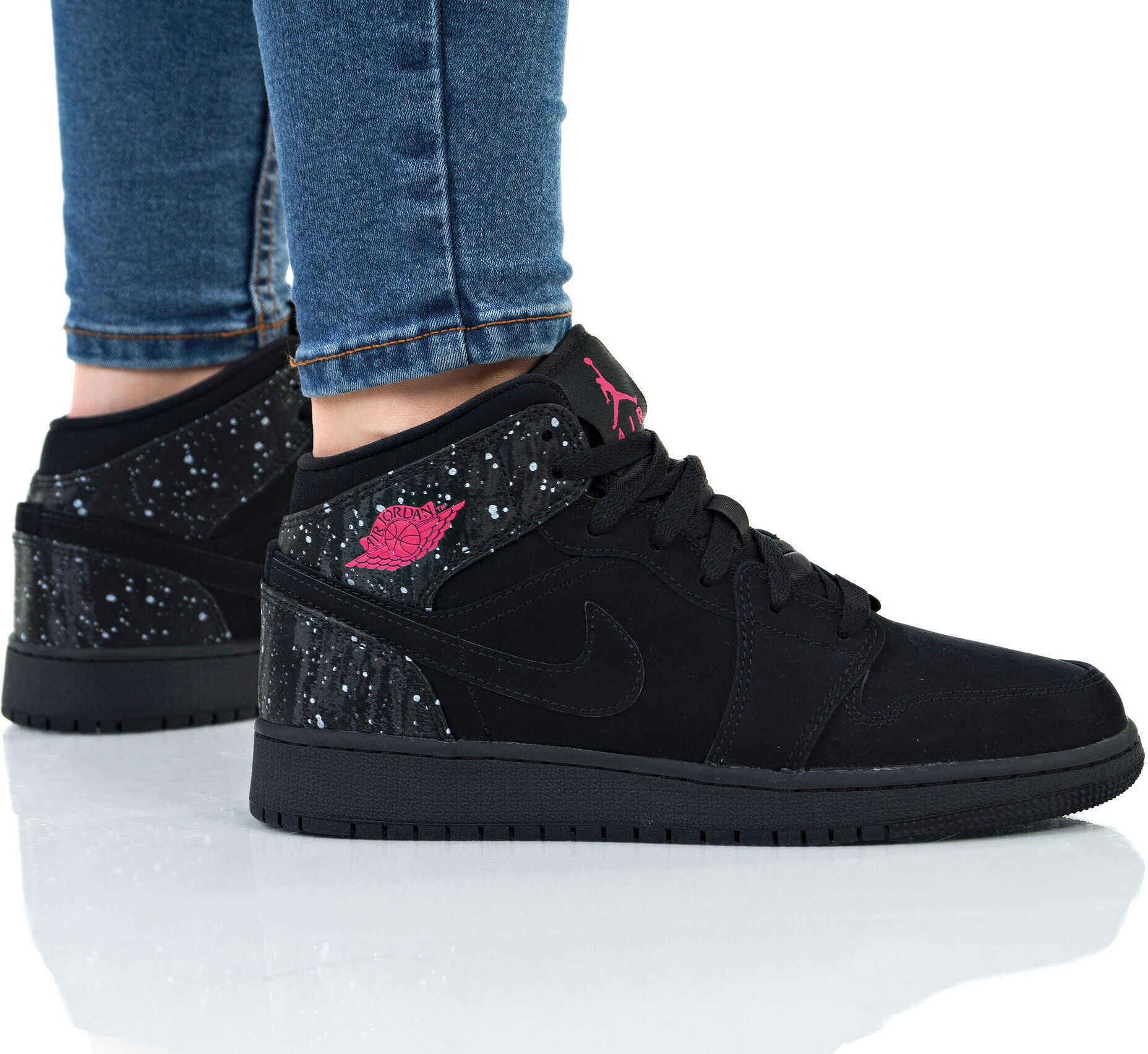 Nike Air Jordan 1 Mid GS Negru