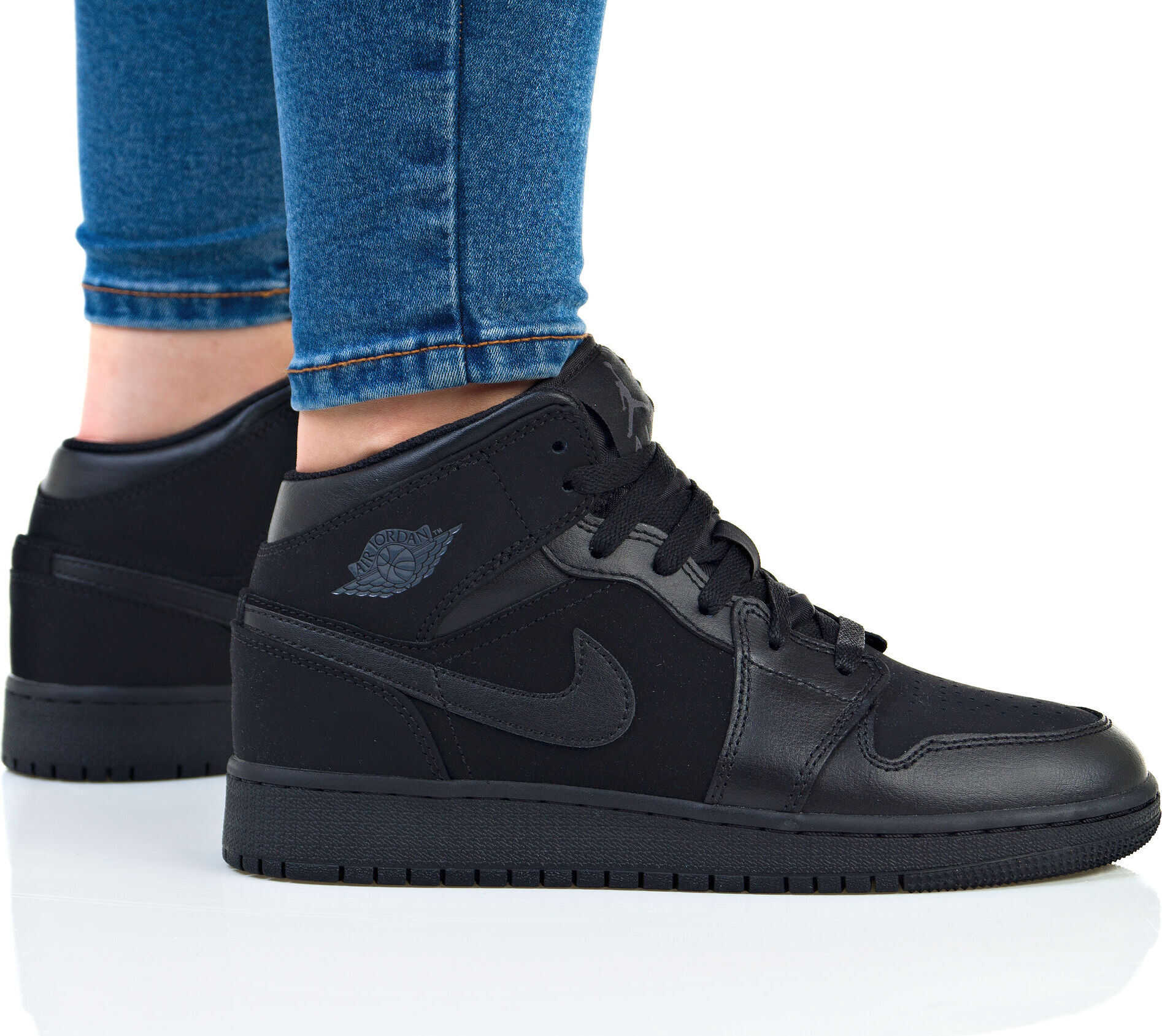 Nike Air Jordan 1 Mid BG Negru
