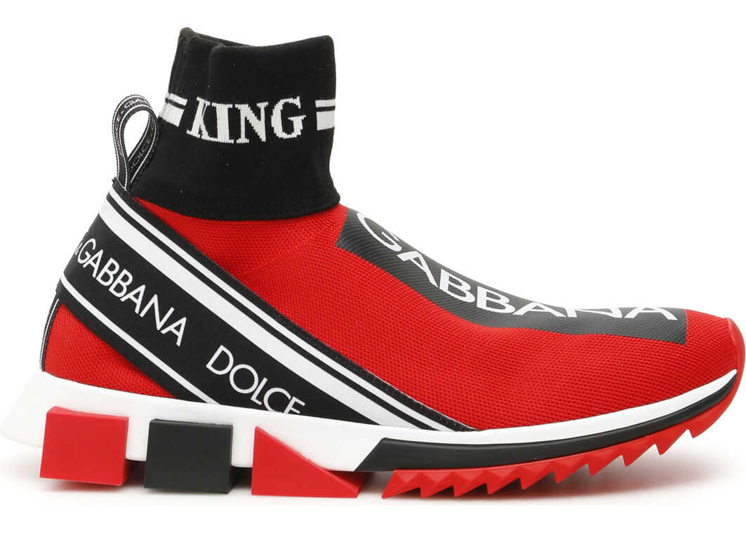 Dolce & Gabbana Sorrento Hi-Top Running Sneakers ROSSO NERO