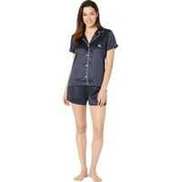 Seturi pijamale Short Sleeve Roll Cuff Notch Collar Boxer Pajama Set Femei