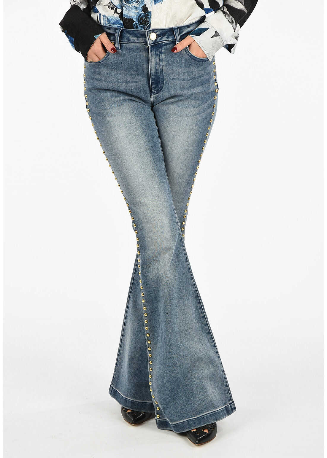 Michael Kors MICHAEL Sid Studs Flare SELMA Jeans BLUE