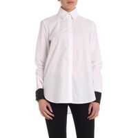 Camasi casual Embroidered Logo Shirt In White Femei