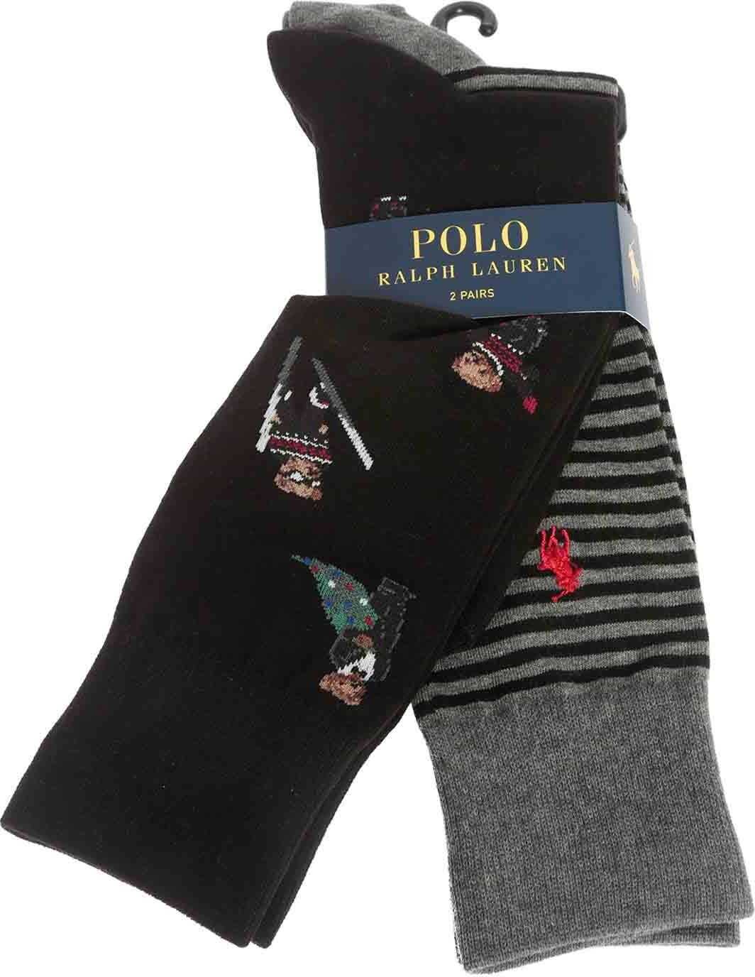 Ralph Lauren Set 2 Black And Grey Socks Black