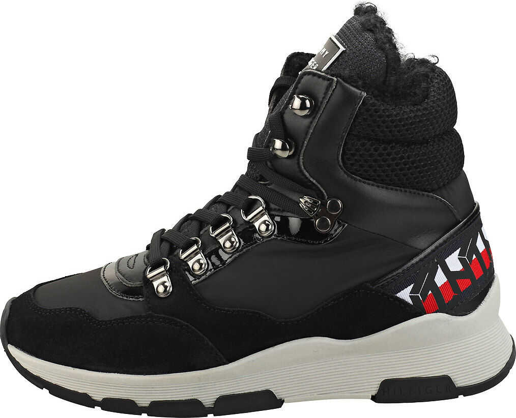 Tommy Hilfiger Patent Fashion Sporty Boot Fashion Boots In Black Black