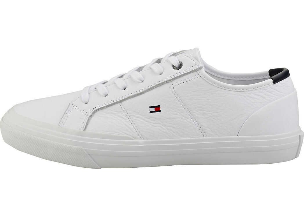 Tommy Hilfiger Core Corporate Flag Sneaker Casual Trainers In White White