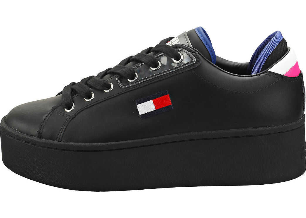 Adidasi Tommy Jeans Sneaker Flatform Trainers In Black Black