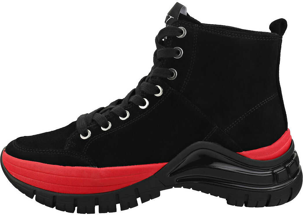 Bocanc Calvin Klein Timotha Platform Boots In Black Red Black