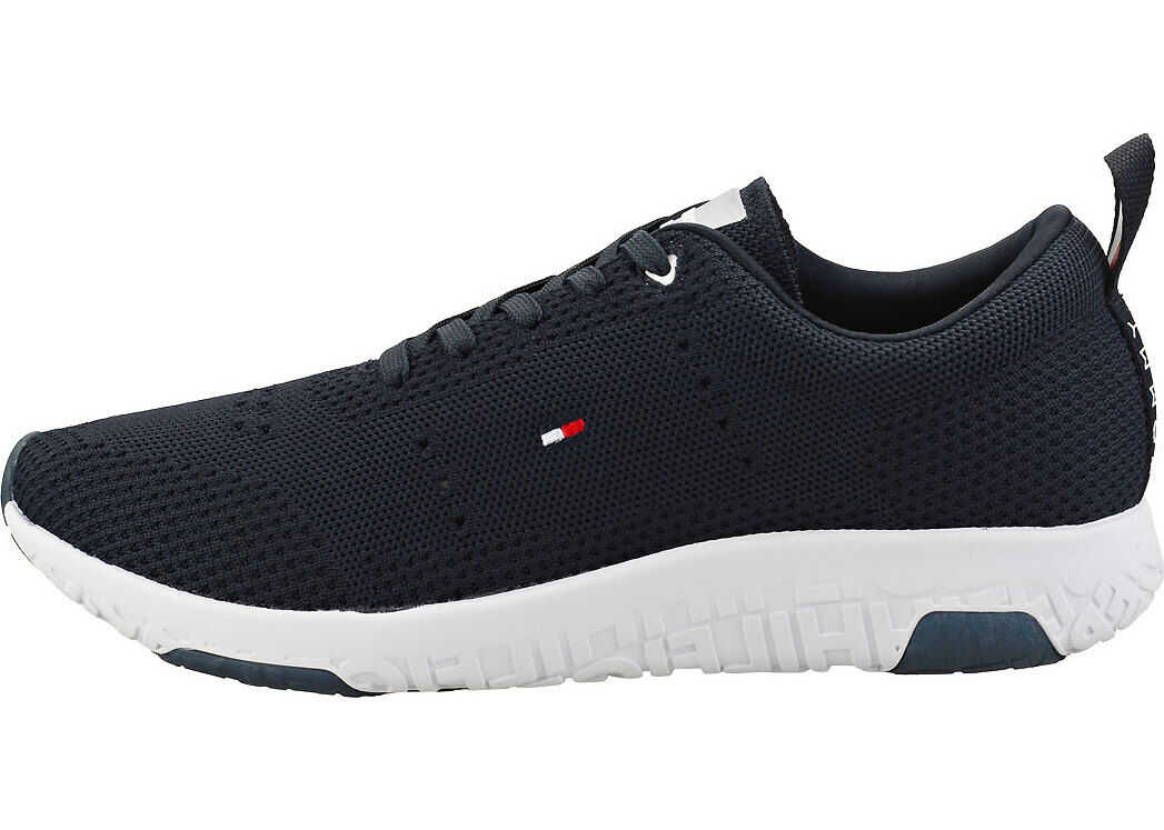 Tommy Hilfiger Corporate Knit Modern Runner Fashion Trainers In Desert Sky Blue