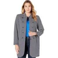 Sacouri casual Plus Size Long Band Jacket Femei