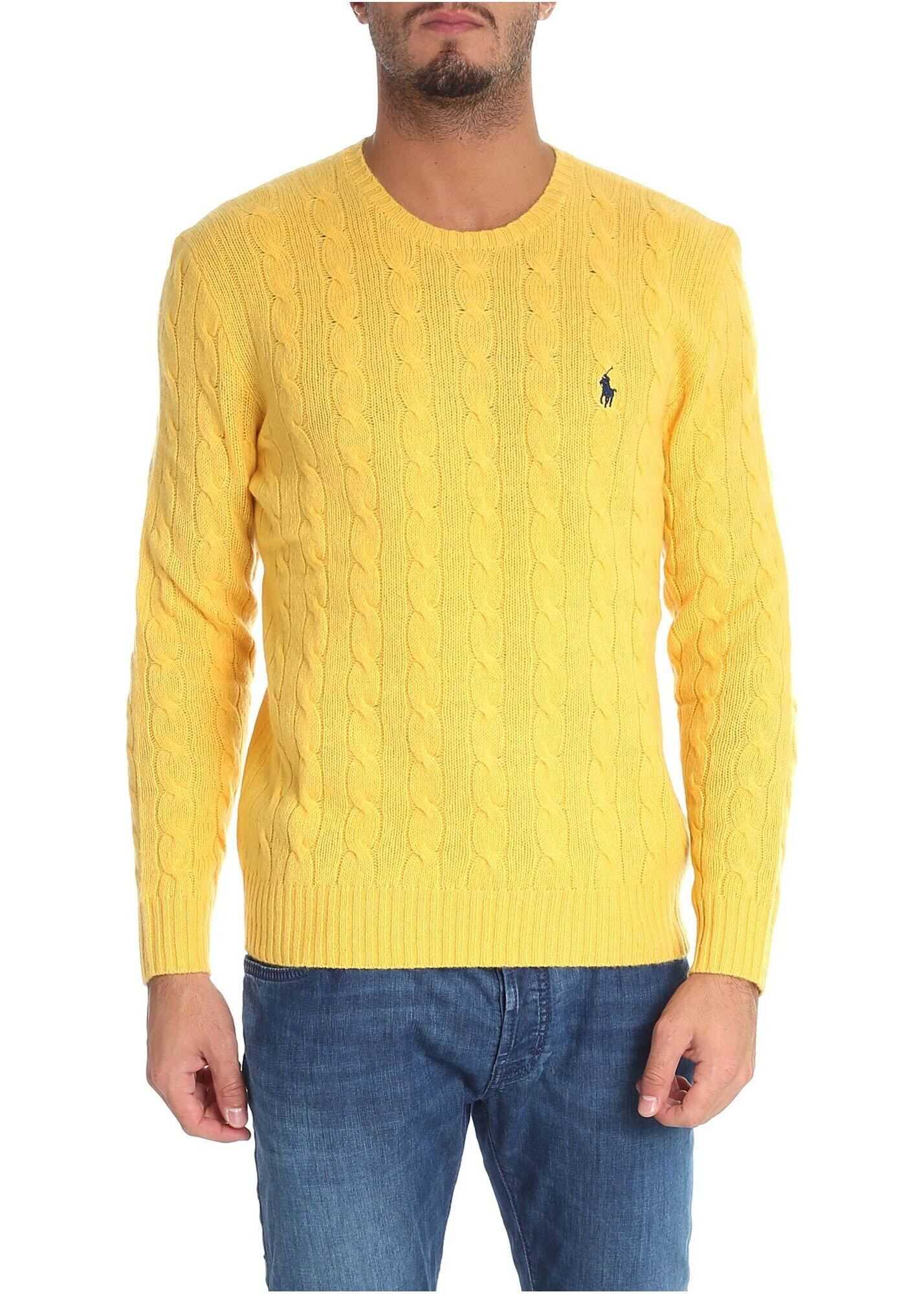 Ralph Lauren Yellow Cable Knitted Pullover* Yellow