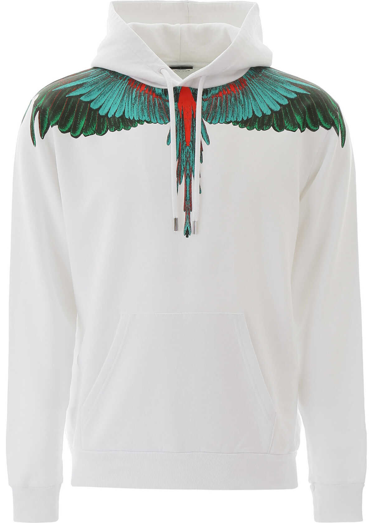 Bluza Marcelo Burlon Green Wings Print Hoodie WHITE GREEN