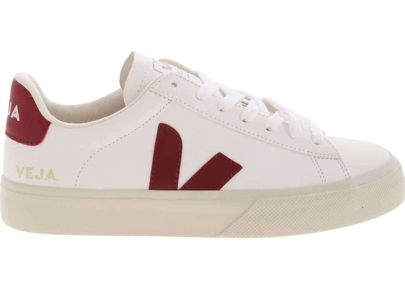 VEJA Campo Chromefree Sneakers In White And Burgundy White