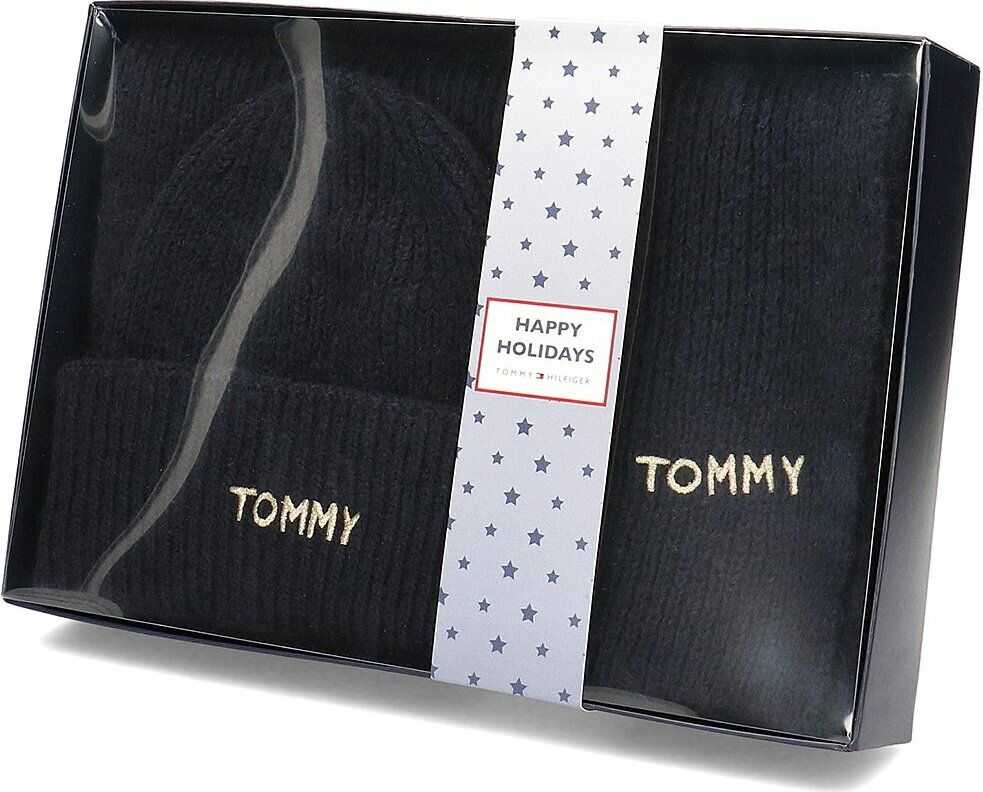 Tommy Hilfiger Effortless Scarf & Beanie GP Granatowy