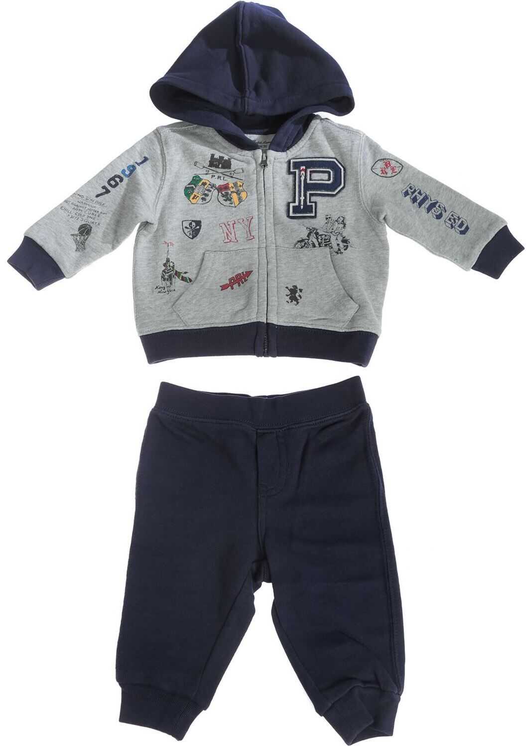 Ralph Lauren Jogging Sweatsuit In Grey And Blue Grey