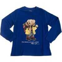 Tricouri Polo Bear Holiday Long Sleeve T-Shirt In Blue Baieti