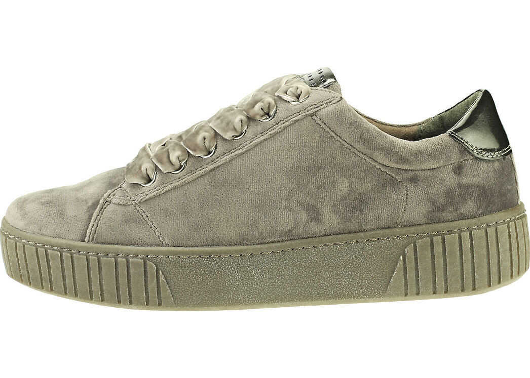 Marco Tozzi Low Top Velvet Sneaker Trainers In Dark Grey* Grey