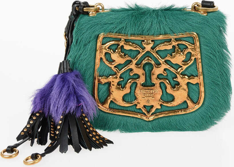 Prada Studded Tassel Bandoliera Bag GREEN