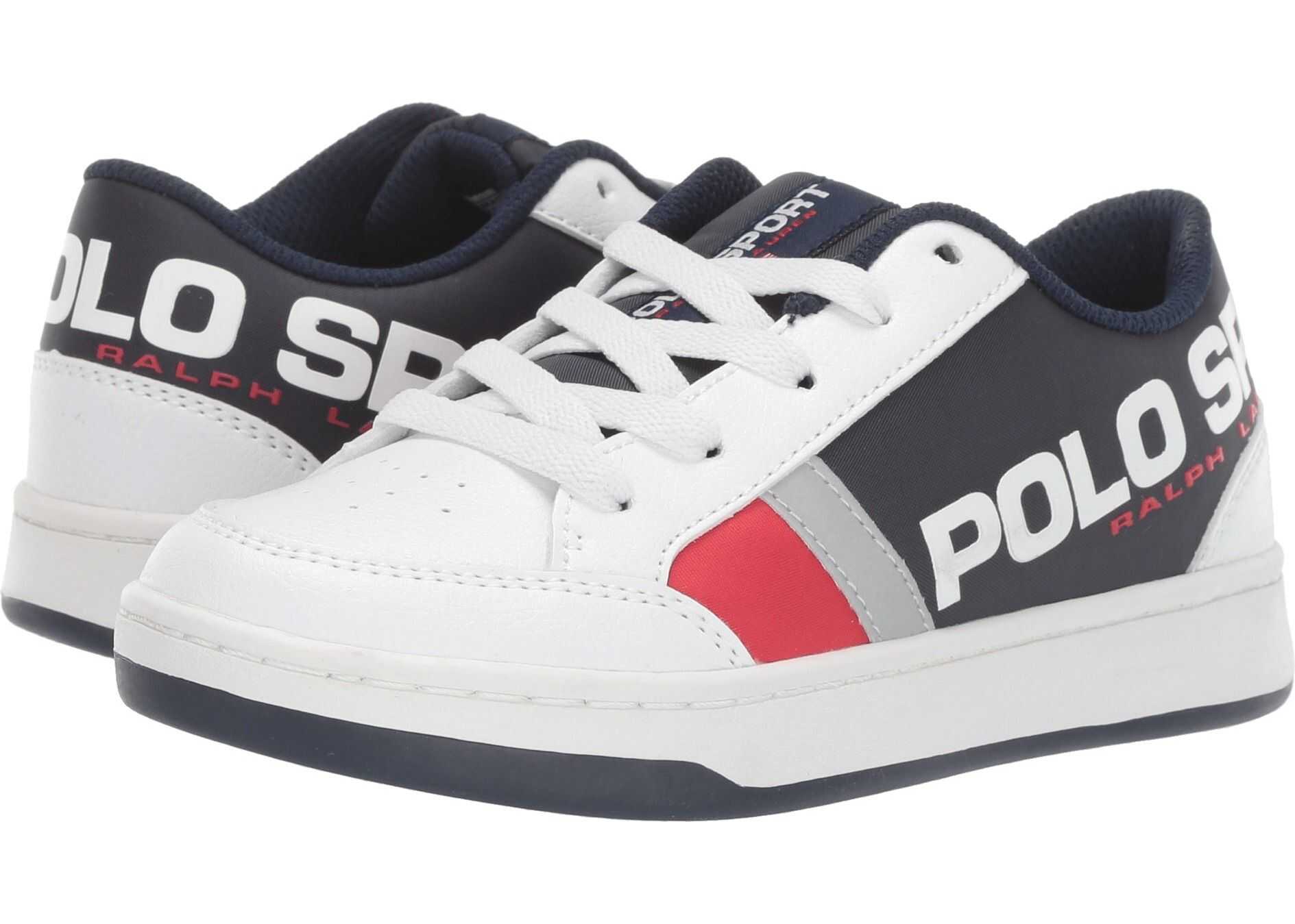 Polo Ralph Lauren Kids Belden (Little Kid) White Tumbled/Navy/Red Nylon/Silver Reflective