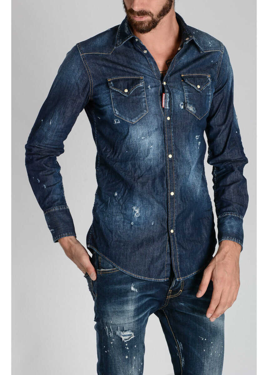 DSQUARED2 Stretch Denim shirt* BLUE