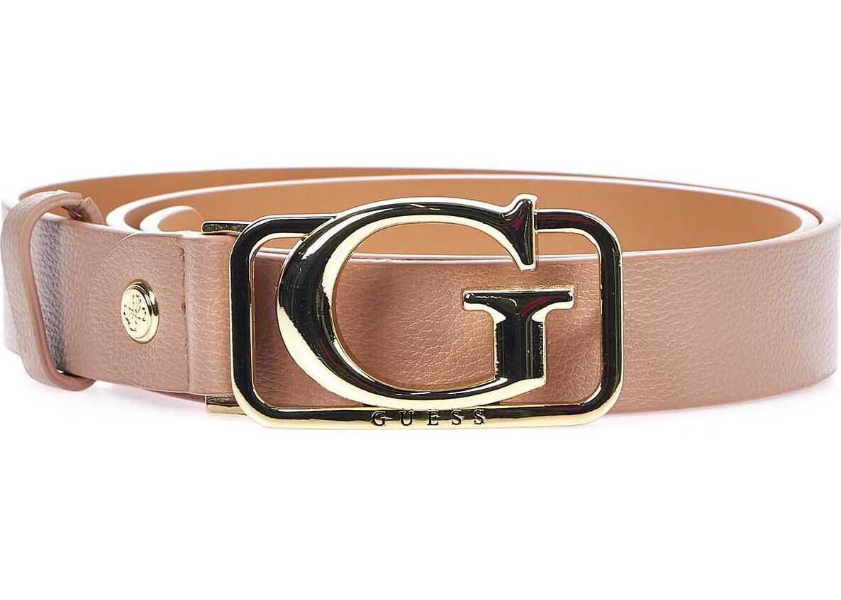 GUESS Belt with logo buckle Rose