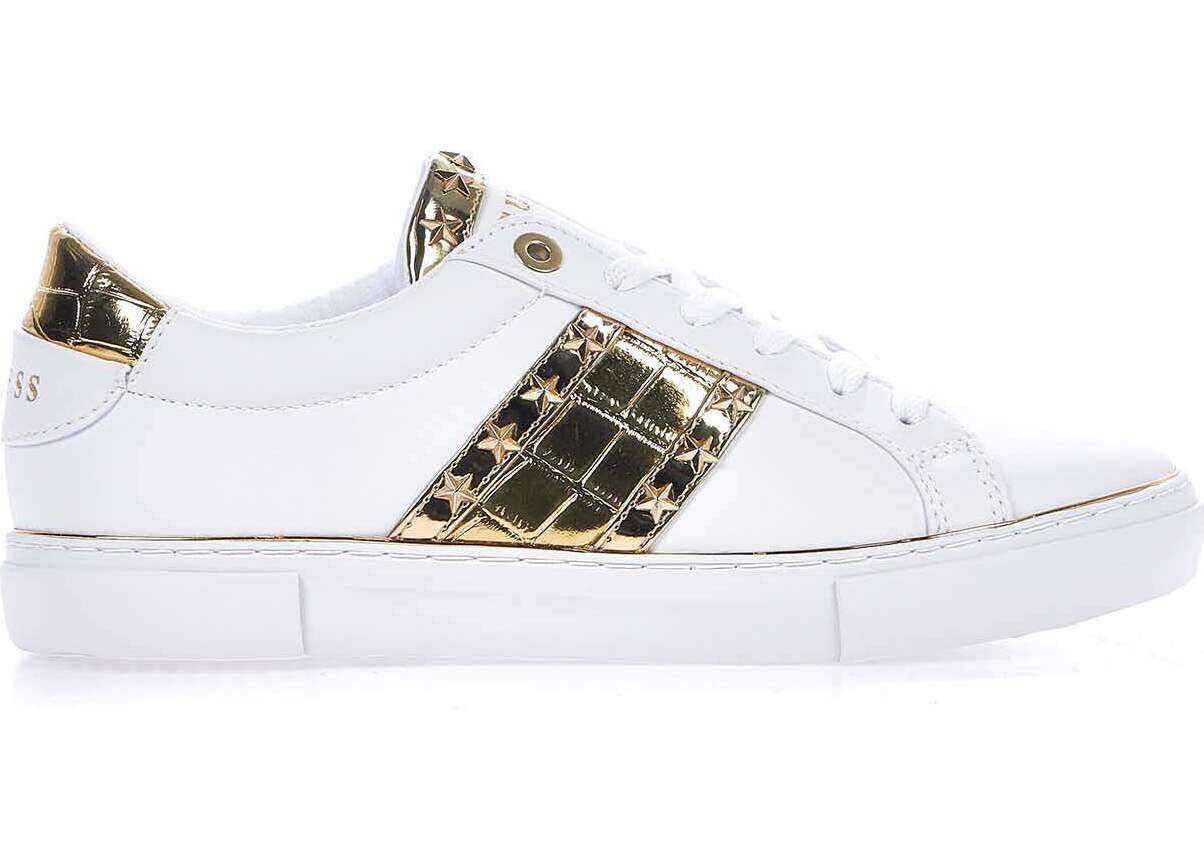 GUESS Sneaker in faux leather with metallic details White