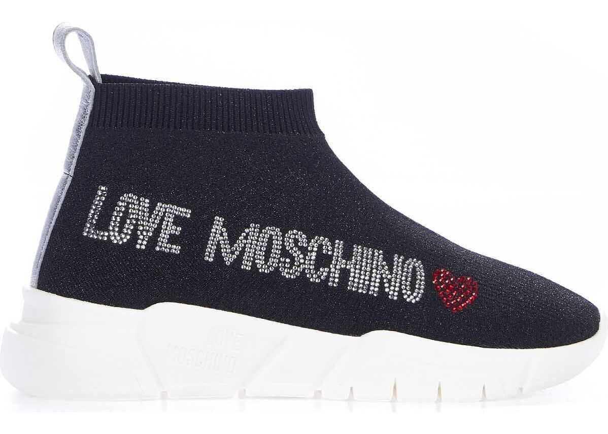 LOVE Moschino Sock sneaker with logo Black