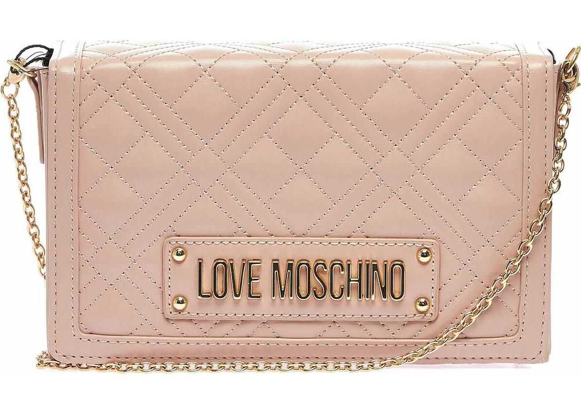 LOVE Moschino Small quilted crossbody bag Rose