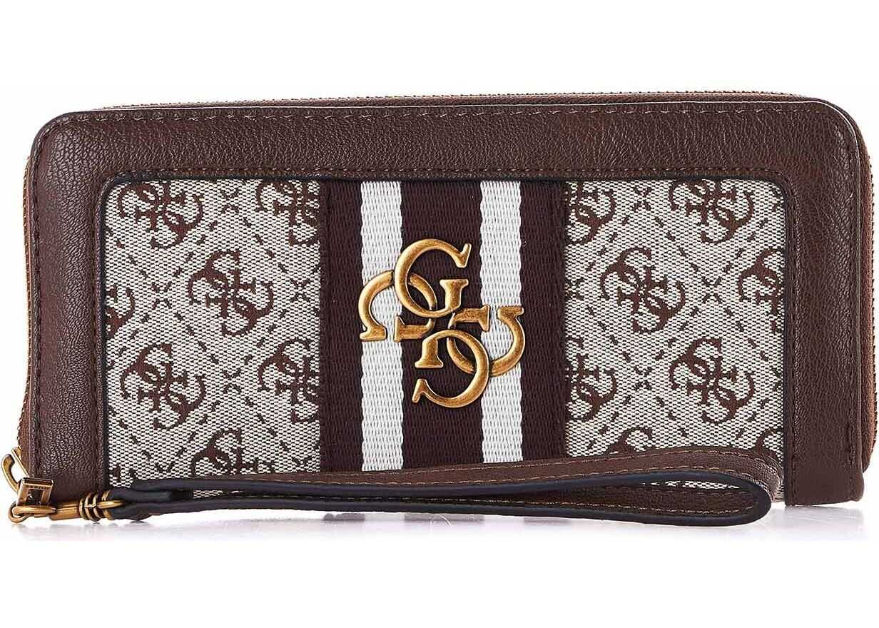 GUESS Wallet with logo Brown
