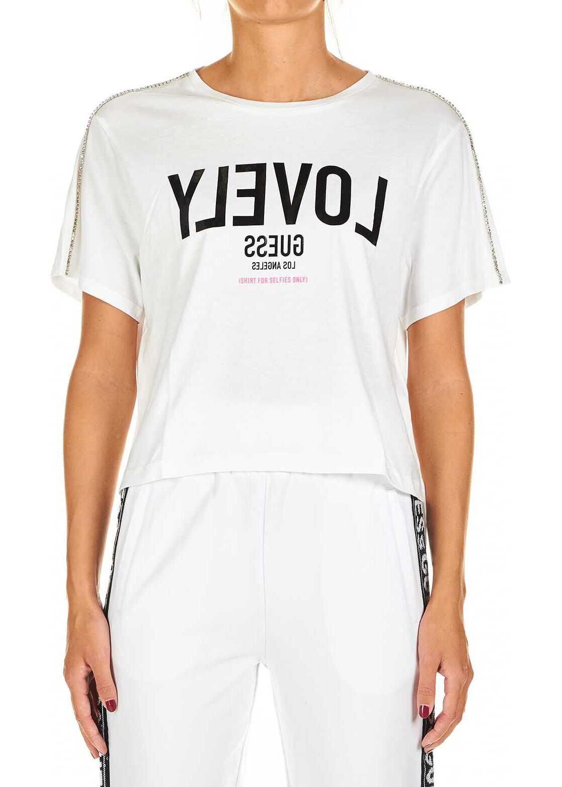 GUESS Cropped T-shirt White