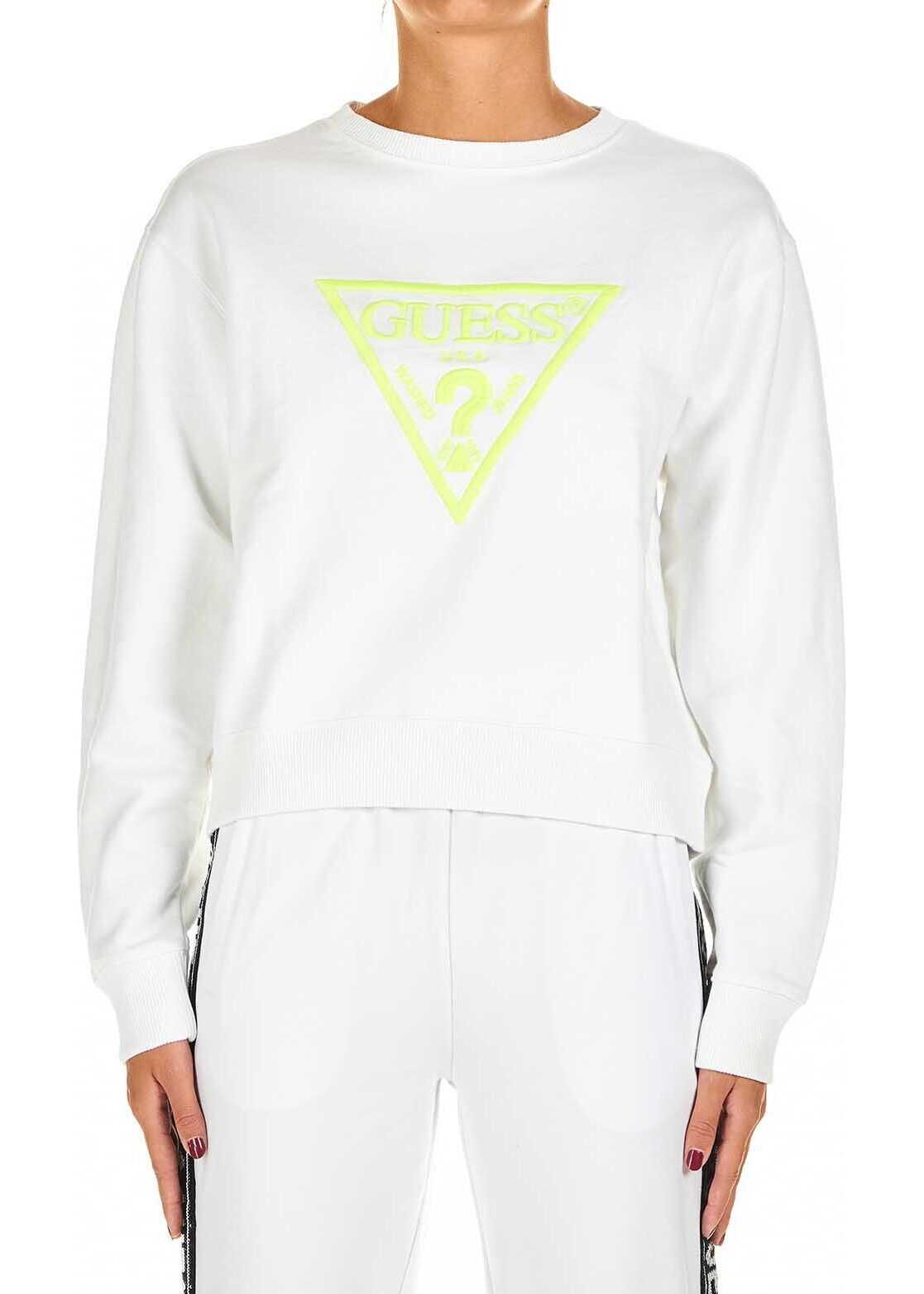 Bluza GUESS Sweatshirt with logo embroidery White