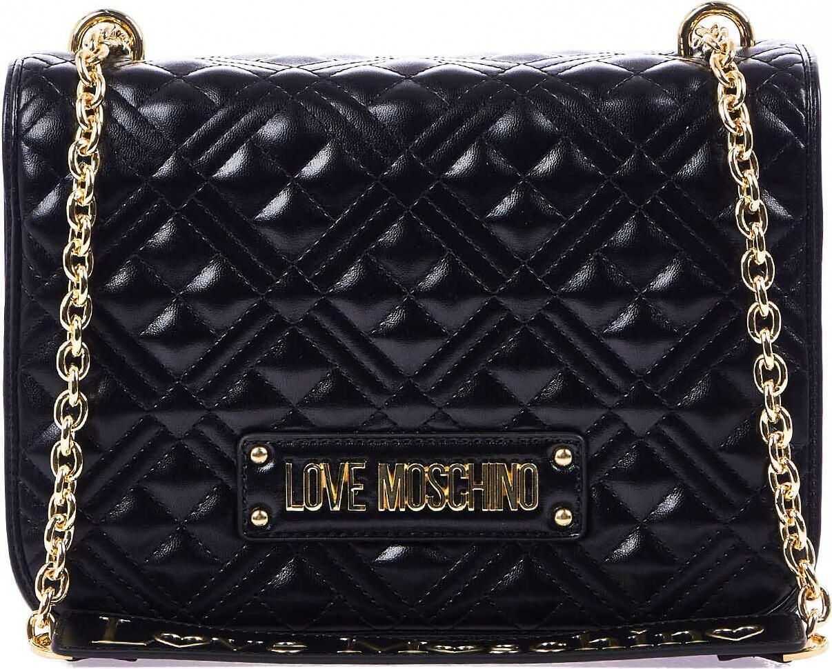 LOVE Moschino Quilted shoulder bag Black