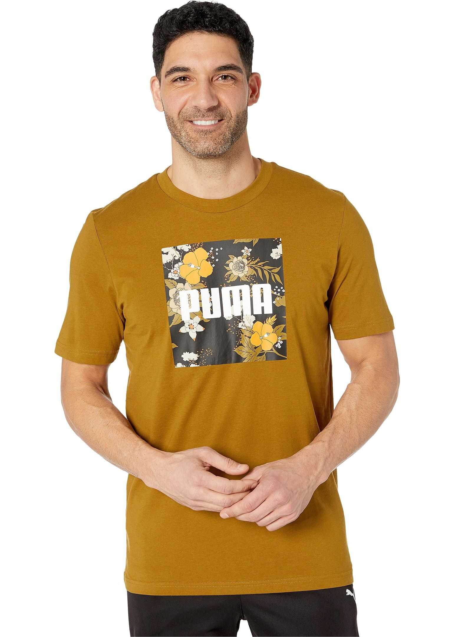 PUMA Trend All Over Print Graphic Tee Moss Green