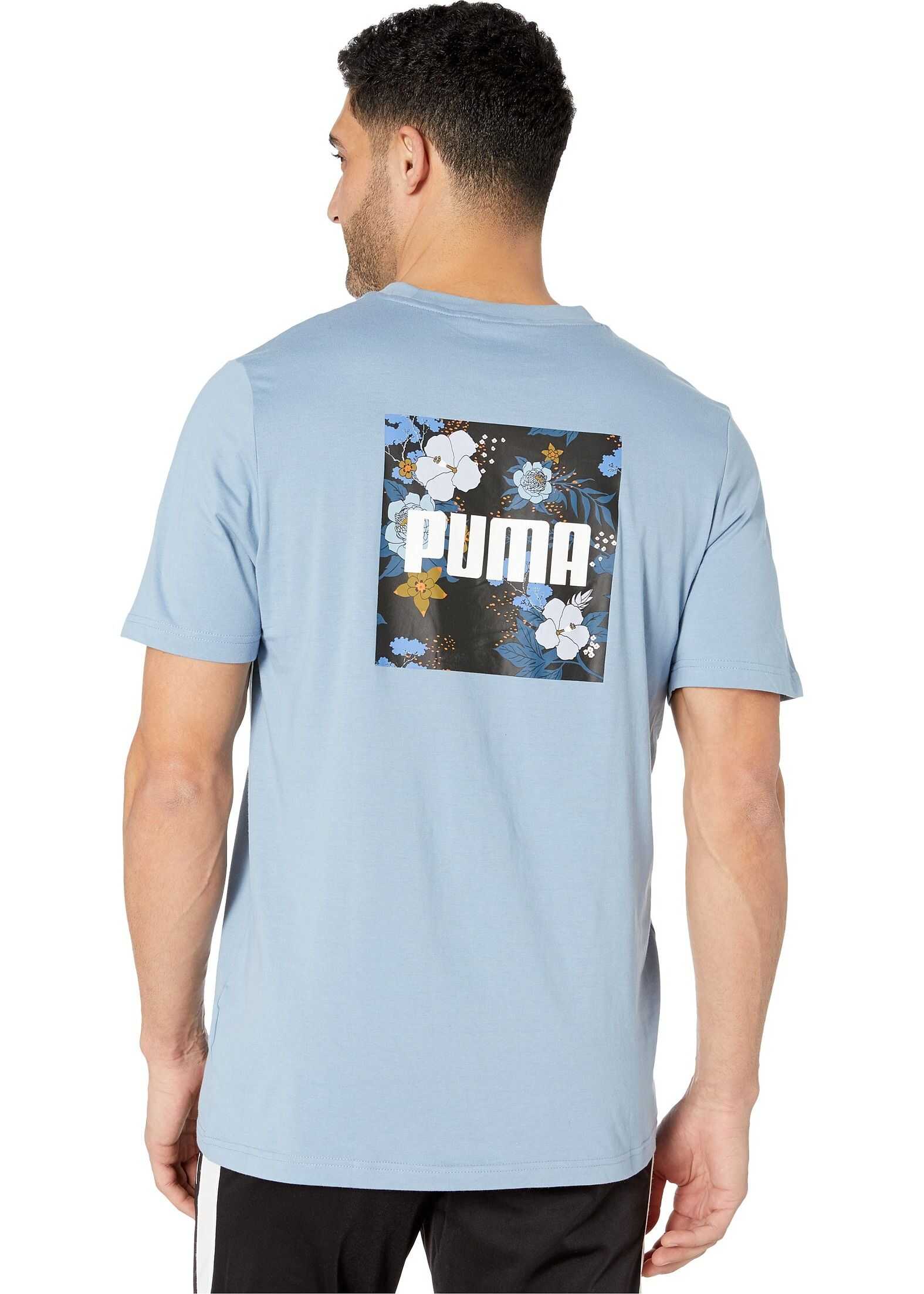 PUMA Trend All Over Print Graphic Tee Faded Denim
