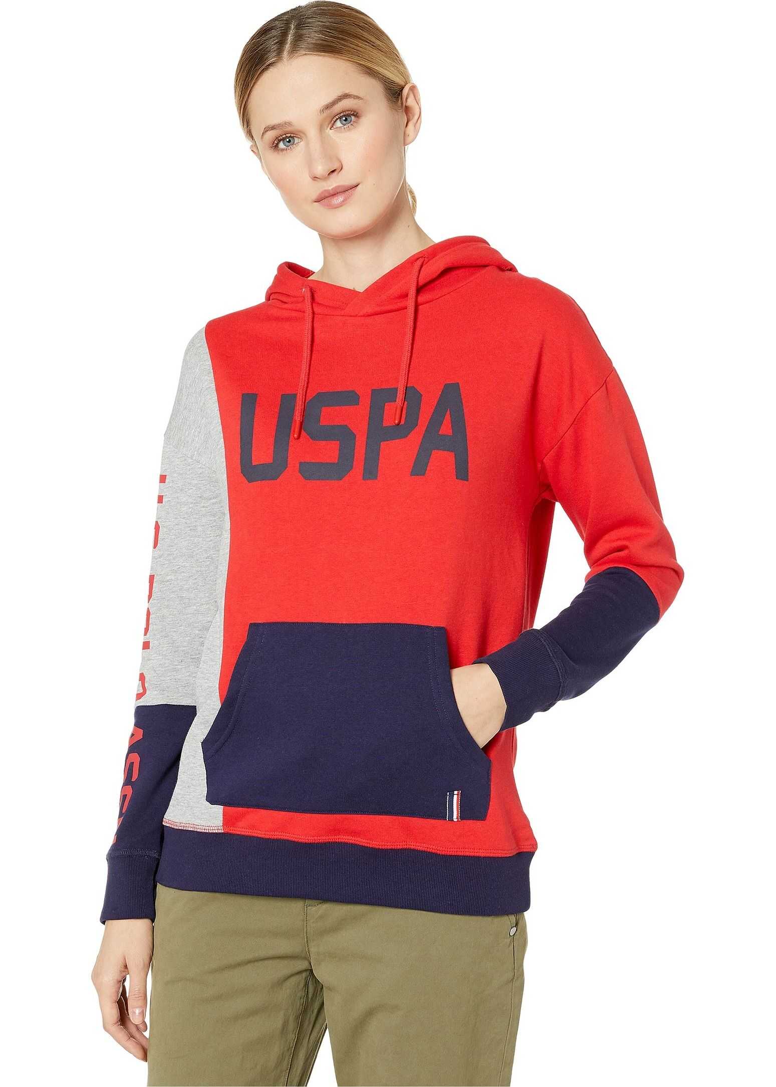 U.S. POLO ASSN. Hoodie Popover Racing Red