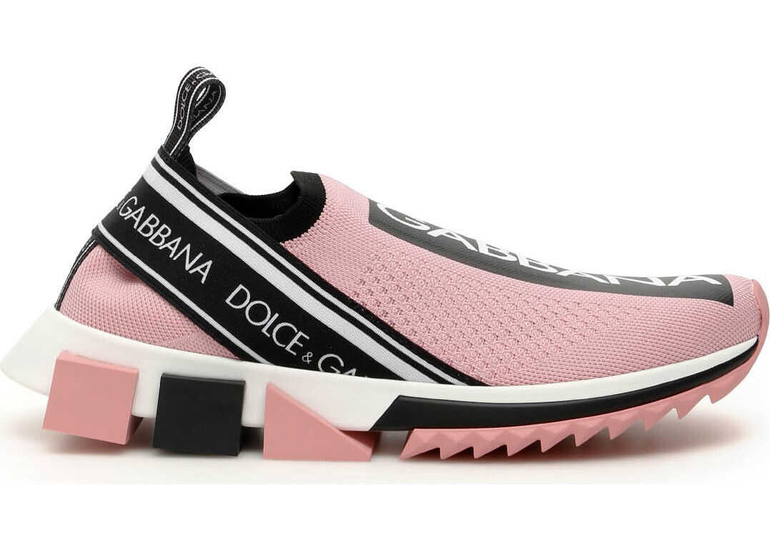 Dolce & Gabbana Running Knit Sneakers ROSA BIANCO