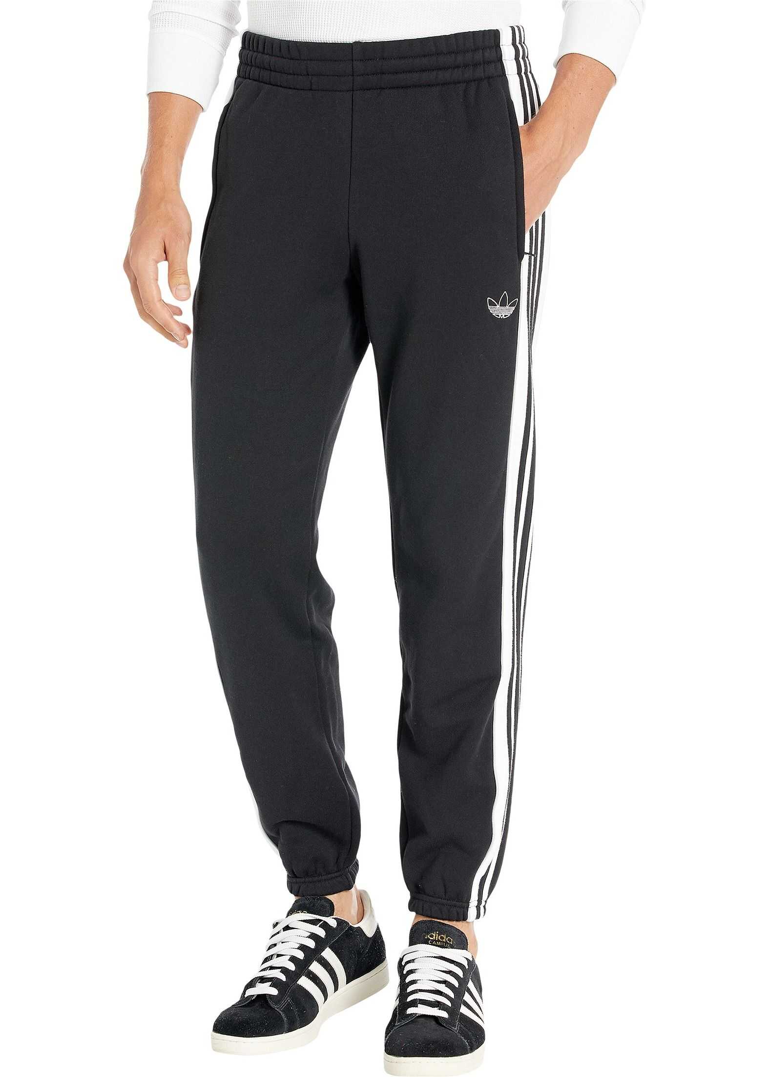 adidas Originals 3-Stripes Panel Pants Black/White