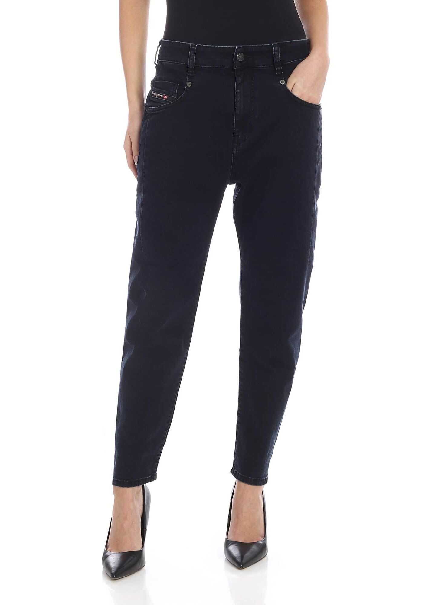 Blug Diesel Tapered Jeans In Dark Blue Blue