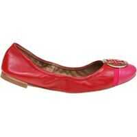 Balerini casual Tory Burch Minnie Cap-Toe Ballet Flats In Red And Fuchsia