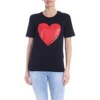 Tricouri Hearts Love Moschino Print T-Shirt In Black Femei