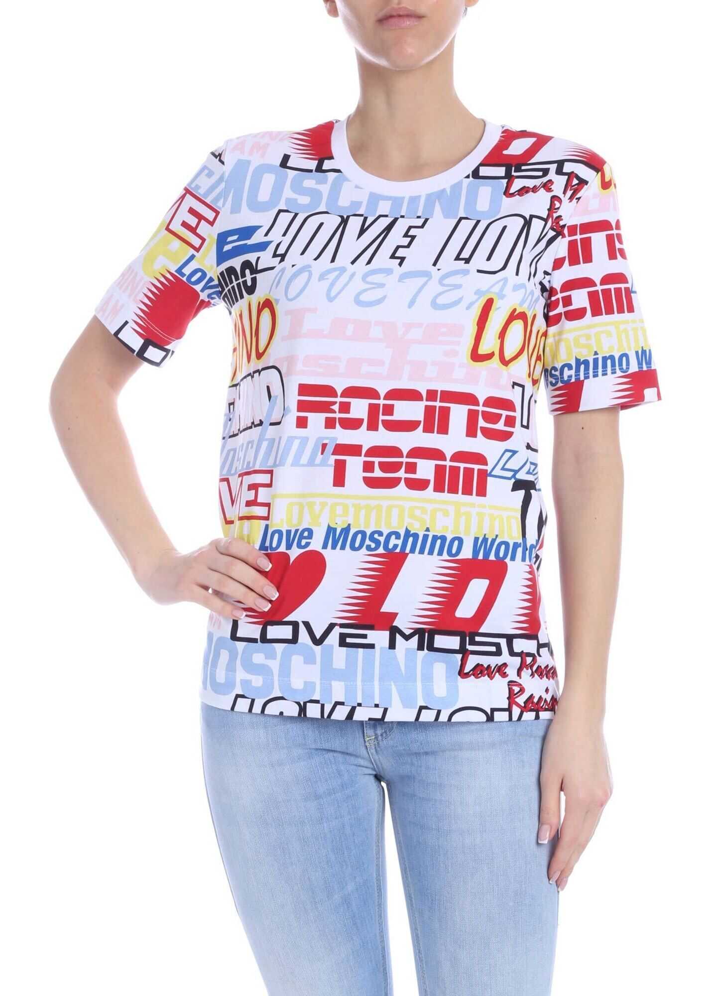 LOVE Moschino Multi-Logo T-Shirt In White White