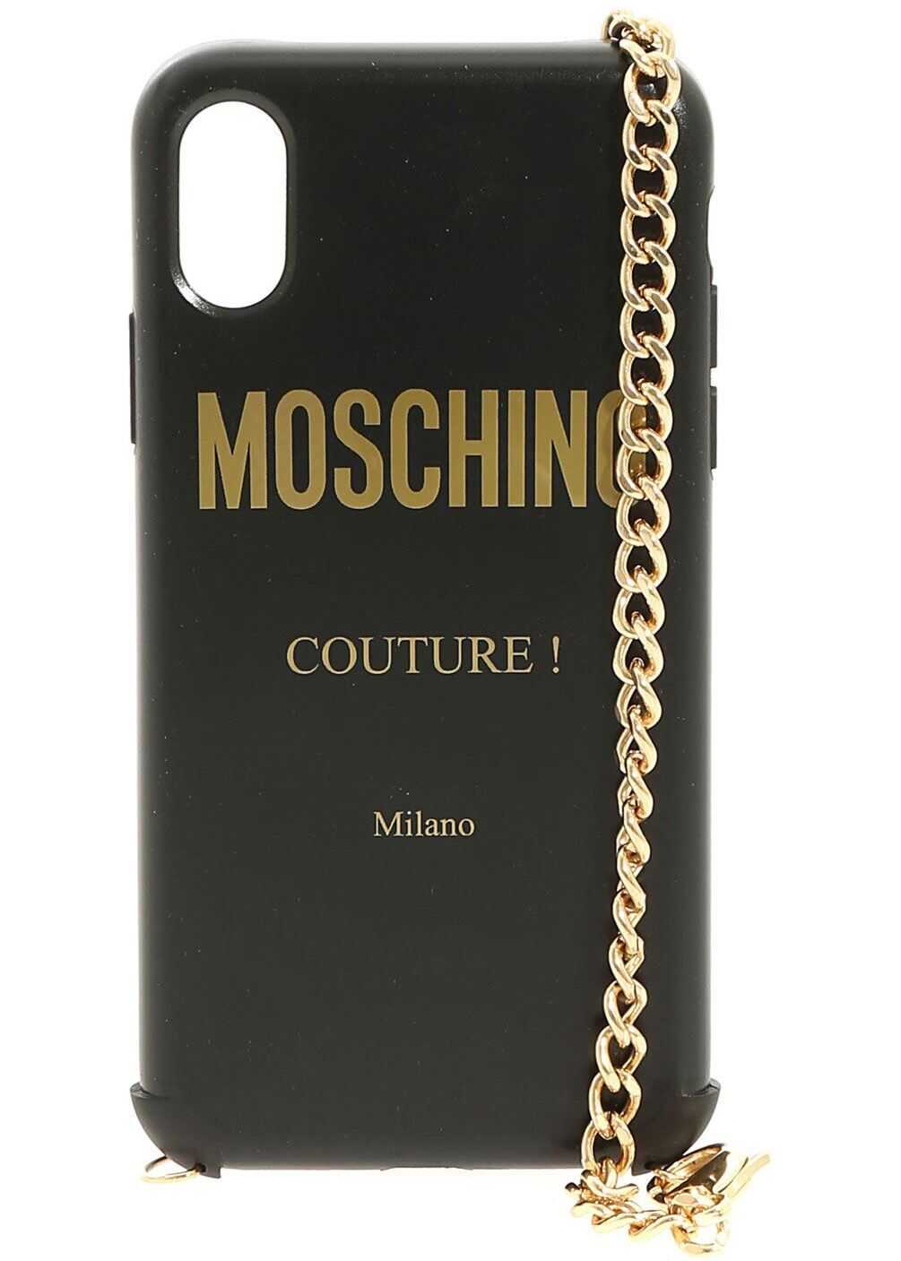 Moschino Iphone Xs And S Cover In Black With Moschino Logo Black